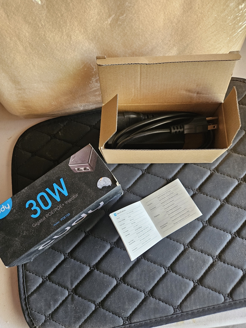 30W Gigabit PoE+ Injector - Black
